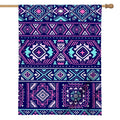 Blue And Pink Aztec Pattern Print House Flag