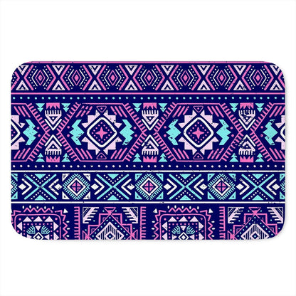 Blue And Pink Aztec Pattern Print Indoor Door Mat