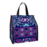 Blue And Pink Aztec Pattern Print Insulated Lunch Tote