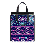 Blue And Pink Aztec Pattern Print Insulated Lunch Tote