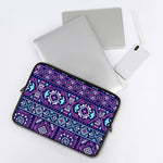 Blue And Pink Aztec Pattern Print Laptop Sleeve