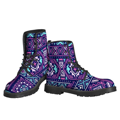 Blue And Pink Aztec Pattern Print Backpack