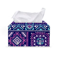 Blue And Pink Aztec Pattern Print Leather Tissue Box Cover