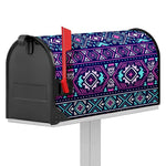 Blue And Pink Aztec Pattern Print Mailbox Cover
