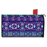 Blue And Pink Aztec Pattern Print Mailbox Cover