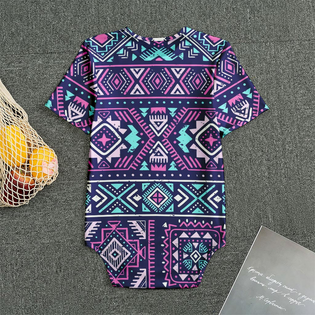 Blue And Pink Aztec Pattern Print Men's Bodysuit