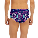 Blue And Pink Aztec Pattern Print Men's Briefs