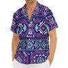 Blue And Pink Aztec Pattern Print Men's Deep V-Neck Shirt