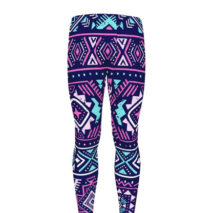 Blue And Pink Aztec Pattern Print Men's leggings