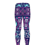 Blue And Pink Aztec Pattern Print Men's leggings
