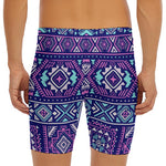 Blue And Pink Aztec Pattern Print Men's Long Boxer Briefs