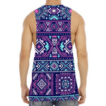 Blue And Pink Aztec Pattern Print Men's Muscle Tank Top