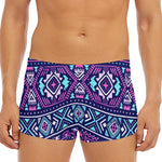 Blue And Pink Aztec Pattern Print Men's Short Boxer Briefs