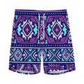 Blue And Pink Aztec Pattern Print Men's Athletic Shorts