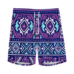 Blue And Pink Aztec Pattern Print Men's Sports Shorts