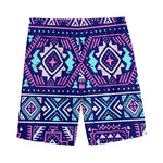 Blue And Pink Aztec Pattern Print Men's Sports Shorts