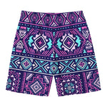 Blue And Pink Aztec Pattern Print Men's Swim Trunks