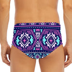Blue And Pink Aztec Pattern Print Men's Triangle Swim Briefs