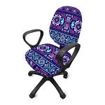 Blue And Pink Aztec Pattern Print Office Chair Cover