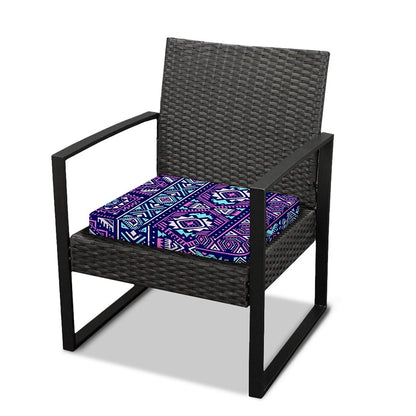 Blue And Pink Aztec Pattern Print Outdoor Seat Cushion Cover
