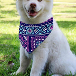 Blue And Pink Aztec Pattern Print Over The Collar Dog Bandana