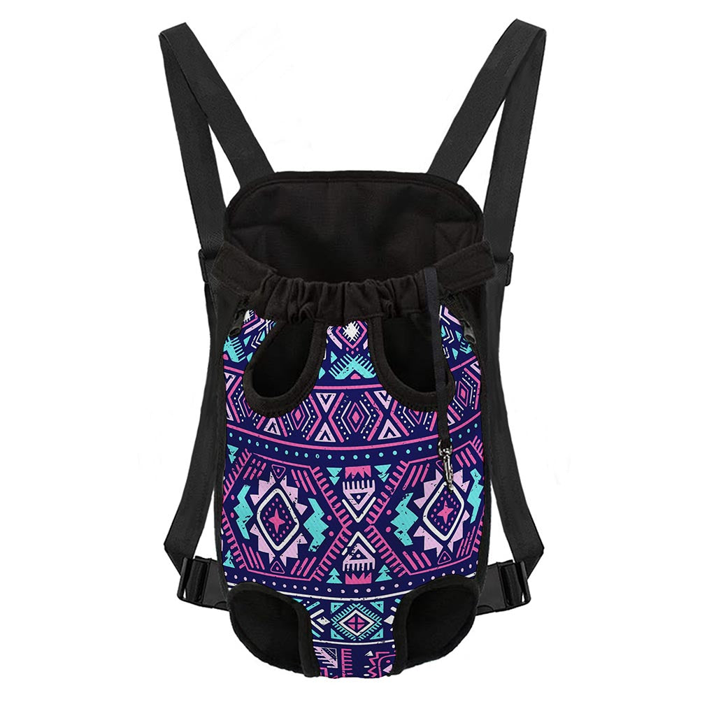 Blue And Pink Aztec Pattern Print Pet Carrier Backpack