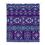 Blue And Pink Aztec Pattern Print Polyester Shower Curtain