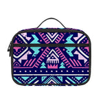 Blue And Pink Aztec Pattern Print Portable Lunch Bag