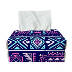Blue And Pink Aztec Pattern Print Rectangle Tissue Box Cover