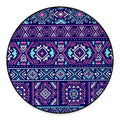 Blue And Pink Aztec Pattern Print Round Floor Mat