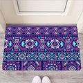 Blue And Pink Aztec Pattern Print Rubber Doormat
