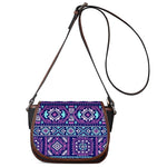 Blue And Pink Aztec Pattern Print Saddle Bag