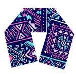 Blue And Pink Aztec Pattern Print Scarf