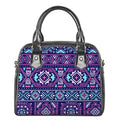 Blue And Pink Aztec Pattern Print Shoulder Handbag