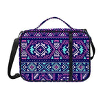 Blue And Pink Aztec Pattern Print Shoulder Strap Bible Bag