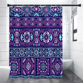 Blue And Pink Aztec Pattern Print Shower Curtain