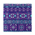 Blue And Pink Aztec Pattern Print Silk Bandana