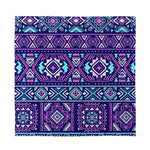 Blue And Pink Aztec Pattern Print Silk Bandana