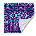 Blue And Pink Aztec Pattern Print Silk Bandana