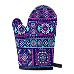 Blue And Pink Aztec Pattern Print Single Oven Mitt