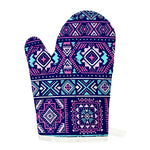 Blue And Pink Aztec Pattern Print Single Oven Mitt