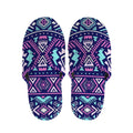 Blue And Pink Aztec Pattern Print Slippers