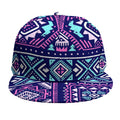 Blue And Pink Aztec Pattern Print Snapback Cap