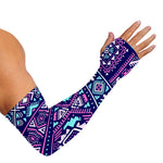 Blue And Pink Aztec Pattern Print Sun Protection Arm Sleeves
