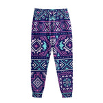 Blue And Pink Aztec Pattern Print Sweatpants