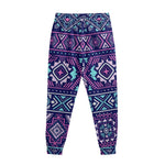 Blue And Pink Aztec Pattern Print Sweatpants