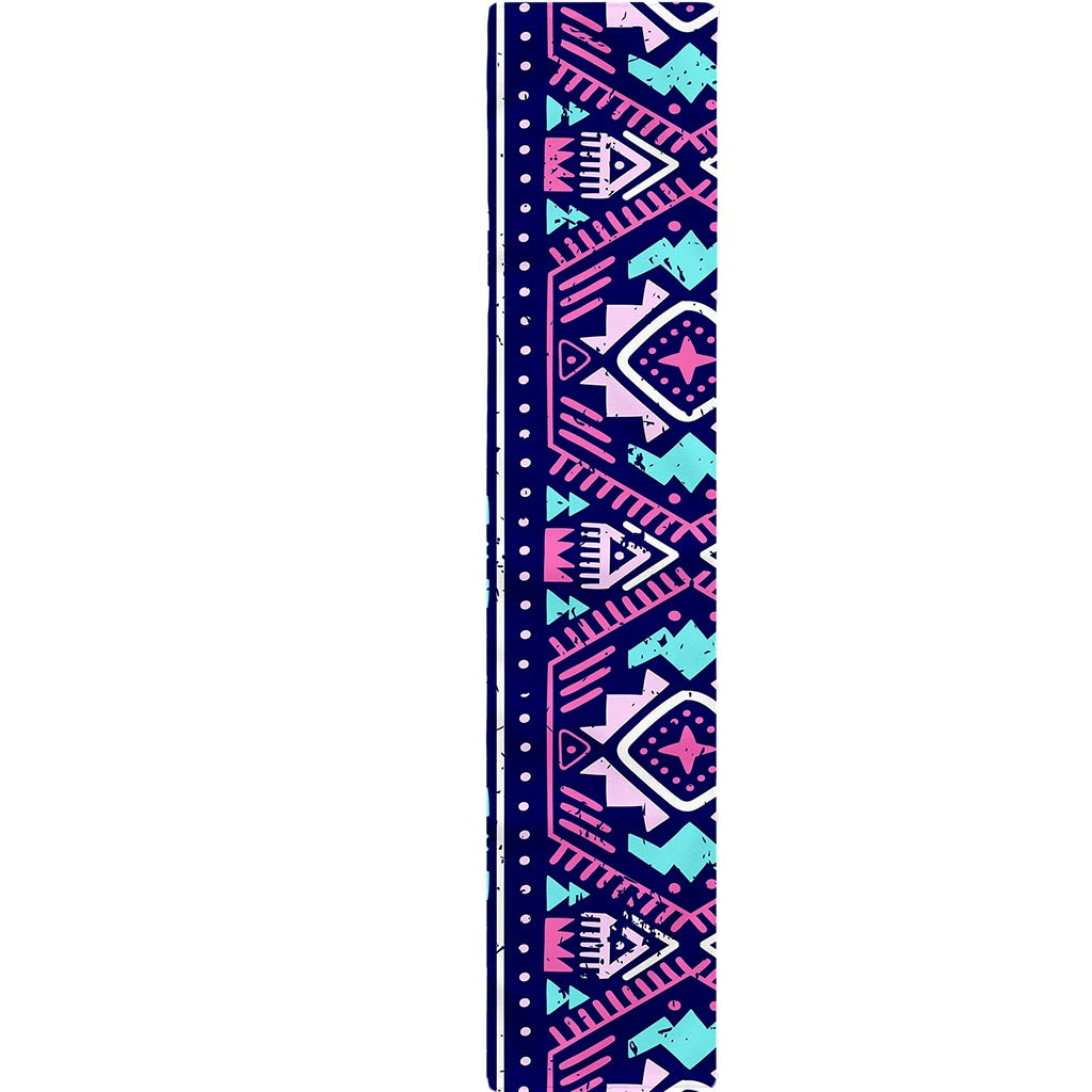 Blue And Pink Aztec Pattern Print Table Runner