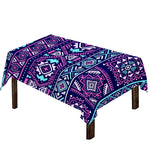 Blue And Pink Aztec Pattern Print Tablecloth