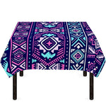 Blue And Pink Aztec Pattern Print Tablecloth