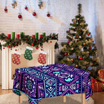 Blue And Pink Aztec Pattern Print Tablecloth